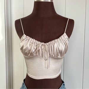 Satin crop tank